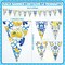 5-Pc Blue Lemon Bunting Banner – Triangle Paper Garland for Parties & Weddings